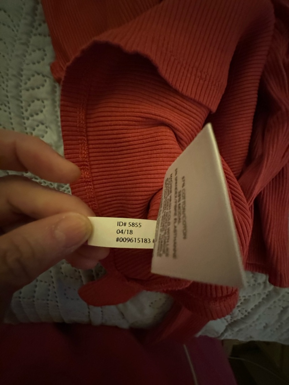 Express Ribbed Wrap-Style Long Sleeve Top in Rust - Picture 5 of 5